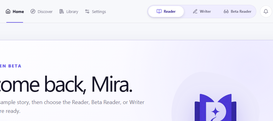 Open Discover from the reader workspace. Browse the shelves or search for a title, writer, or subject you enjoy.